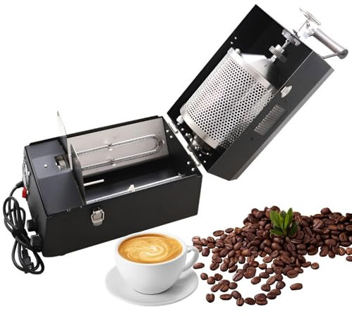 Tostatrice for chicchi di caffè, tostatrice elettrica professionale for chicchi di caffè, tostatrice elettrica in acciaio inossidabile con termometro for bar, negozi, ristoranti, home office
