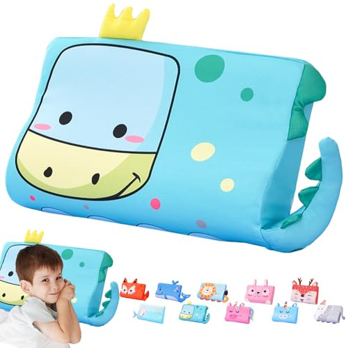LUKIUP Schlummer Kissen, 45X27CM Schlummer, Niedliche Tiere Kinder Kissen Memory Atmungsaktiv Komfortkissen Schaum Ergonomisch fur Jungen und Mädchen (Dinosaurier)