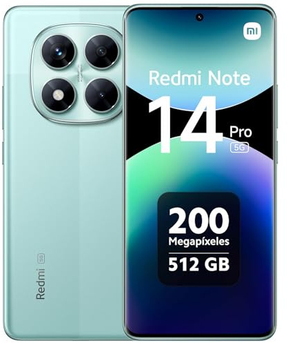 XIAOMI Redmi Note 14 Pro 5G Smartphone 12+512GB, 6.67 Super QPD, Ultra-Clear, Green (EU Versione)