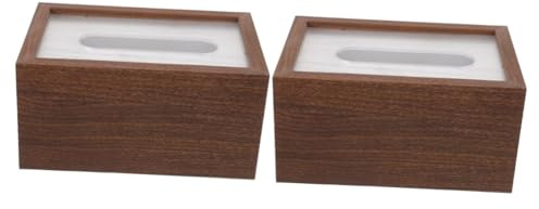 BESTOYARD 2stücke Holz-acryl Tissue Box Cover Rechteckiger Spender Für Papiertücher Für Badezimmer Schlafzimmer Büro Und Öffentliche Räume Passend Für Standard-taschentuchboxen
