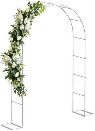 WCQSYY Arche De Jardin en Métal 120Cm 140Cm 240Cm 300Cm 350Cm Large Arche De Mariage Arceau À Rosiers Plante Grimpantes, Arche À Rosiers Exterieur Arche De Jardin,Blanc,W2.4M*H2.2M