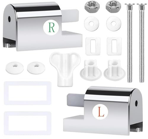 2 Stück WC Sitz Befestigung, Universal Halterung WC Sitze Soft-Close Scharnier mit Absenkautomatik Befestigungsset für Feste Toilettensitzteile zu Installieren