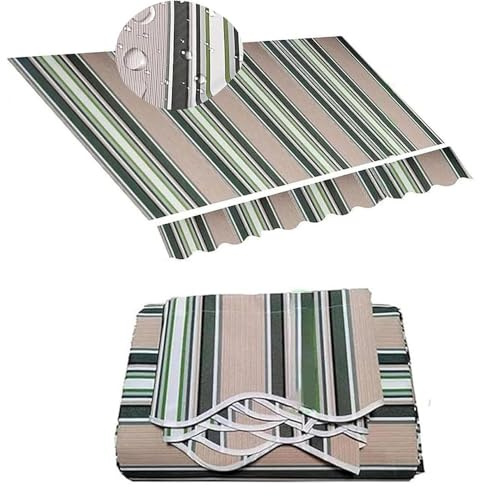 Replacement Cloth For Retractable Awning, 8ft 10ft 12ft 16ft 20ft Outdoor Awning Fabric Replacement Top Cover, Patio Yard Deck Sunshade Canopy Waterproof Anti-UV Canvas(Khaki,6x2.5m/20x8ft)