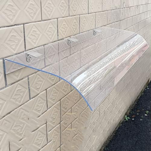 Auvent De Porte D'Entrée Invisible, Marquise De Fenêtres Polycarbonat Transparent, Abri Banne Pour Extérieure, Jardin, Balcon, Climatisation(50x120cm/19.7x47.2in)