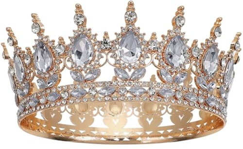 1 Krone Damen, Elegantes Diadem Für Hochzeiten Und Besondere Anlässe, Glitzernde Tiara Für Braut Und Festliche Veranstaltungen, 15 x 15 x 5.5 cm