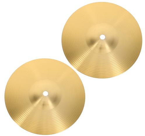 WEKADRIN Juego de 2 Platillos para Batería de Jazz de Aleación de Latón Amarillo, 8 Pulgadas, Platillos Crash y Splash Metálicos para Instrumentos Musicales de Práctica y Percusión
