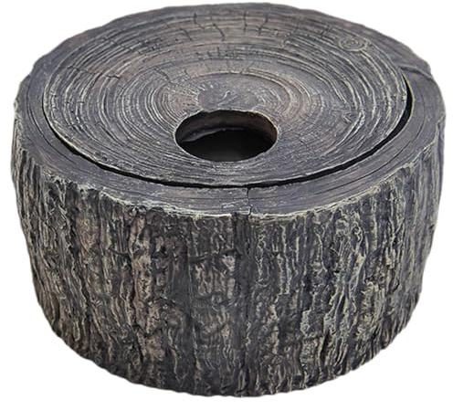 perfk Abri pour Reptiles en Forme de Tronc d'arbre, Pratique et décoratif, en résine, Facile d'entretien et, 12.3 Cm X 12.3 Cm X