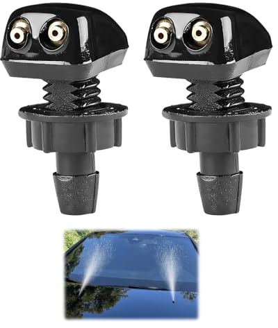 Gicleur Lave Glace, 2 pièces Buses De Lave-Glace pour Avant Voiture, Gicleur De Lave-Glace, Buse De Lave-Glace, Buses De Lave-Glace, pour Pièces Automobiles avec Interface de 8 mm, Noir.