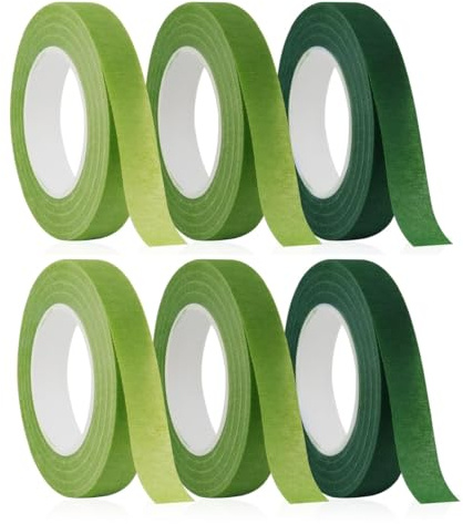YIPFEN 6 Rollos de Cinta Floral autoadhesiva para Ramos y arreglos Florales (12 mm de Ancho) (3 Colores)