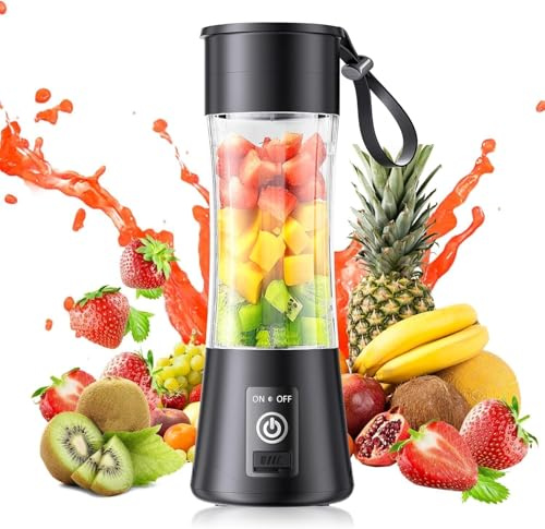 Personal Blender [Upgraded Version], Portable Blender for Shakes and Smoothies, with USB Rechargeable, 6-Point Stainless Steel Blades for Gym,Office,Traveling