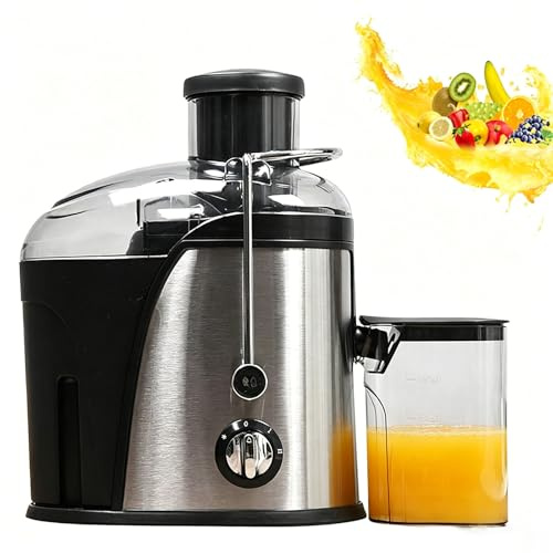 Máquina exprimidora centrífuga, extractor de jugo de acero inoxidable de 350 ml con 2 velocidades, boca ancha de 3 pulgadas, para frutas y verduras