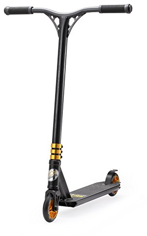 STAR SCOOTER Pro Sport Freestyle Stunt Scooter Kickscooter Roller für Kinder ab 7 Jahre und Erwachsene 110mm Semi Professional Stuntscooter Alu HIC Kompression Schwarz & Gold