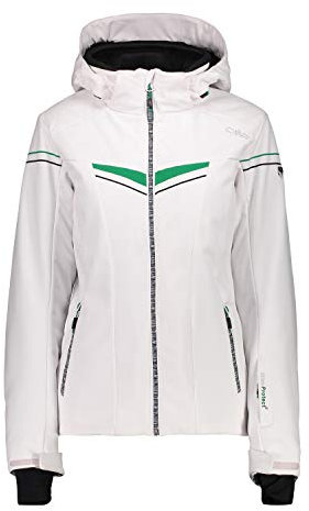 CMP Damen Skijacke Wattierte PFC Free 8000, Bianco, 44, 38W0686