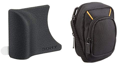 Sony AGR2 Grip for DSC-RX Series - Black & Amazon Basics Case for Point-and-Shoot Camera Large