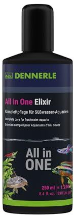 Dennerle All in One Elixir, 250 ml - Komplettpflege für Fische, Garnelen, Pflanze, Filter und Wasser