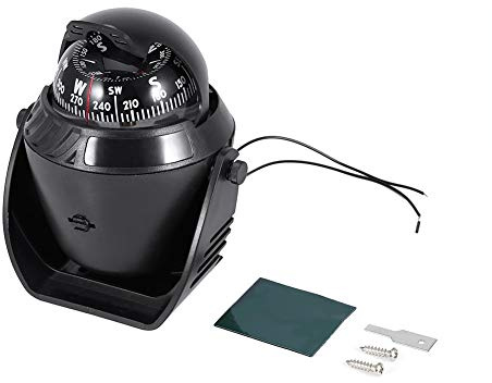 Nikou LED Compass - Haute Précision Lumières LED Illumination Boussole électronique Jusqu'à Pivotant Boussole De Navigation Numérique for Marine Bateau Camion Voiture