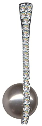 KETTENANHÄNGER mit Perle/Echt Silber 925 mit Zirkonia/Jugendstil Design/Steinarbe: klar weiss/Online Shop Schmuck kaufen / 51097