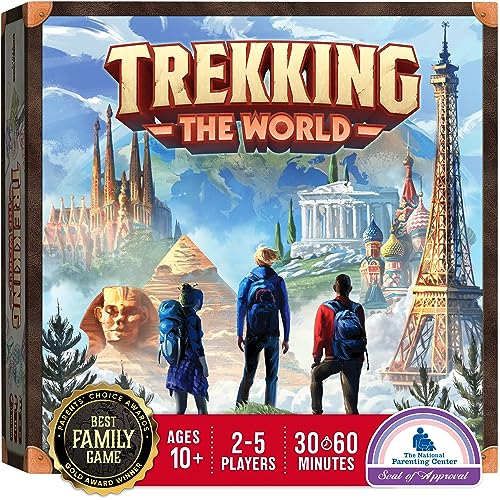 Trekking The World - The Award-Winning Board Game for Family Night | Explore The Wonders of The World | Perfect for Kids & Adults | Ages 10 and Up