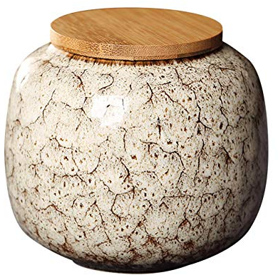 XUDREZ Contenedores herméticos de almacenamiento de té, recipiente de cerámica sellado de porcelana para semillas/café y más (blanco)