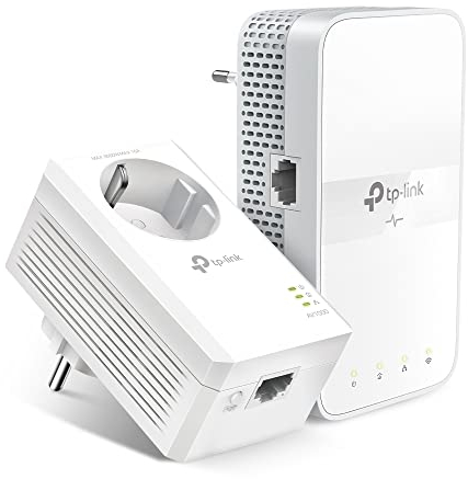 TP-Link WLAN Powerline Adapter Set TL-WPA7617 KIT (Dual Band WLAN 1200 Mbps, AV1000 Powerline, Wifi Clone, MU-MIMO, 2 Gigabit Ports, Plug & Play, Ideal for HD Streaming, App Control) White