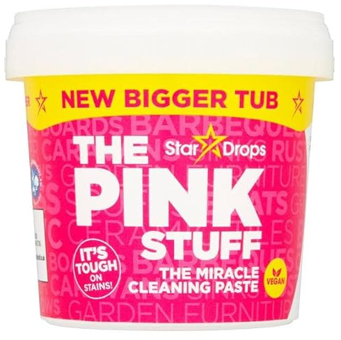 Pink Stuff Pasta per la pulizia multiuso - Nuova vasca più grande 850 G - Detergente domestico non pericoloso con spugna sgrassante