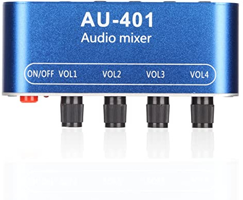 Audio Mixer - 4 in 1 Out, 3.5mm Jack for PC, Mobile & Laptop - Volume Adjustment & Stage Sub Mixer