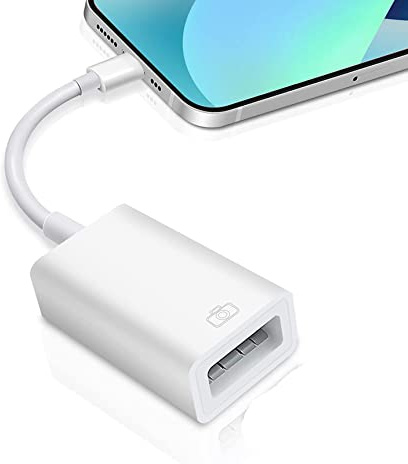 Adaptador OTG para cámara USB con certificación MFI, adaptador Lightning macho a USB hembra para iPhone/iPad/lector de tarjetas/unidad flash USB, teclado/ratón