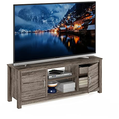 Furinno CLASSIC TV Stand, Entertainment Center, TV Console for TV up to 65 Inch with Storage, for Living Room, Bedroom, Rustic Oak