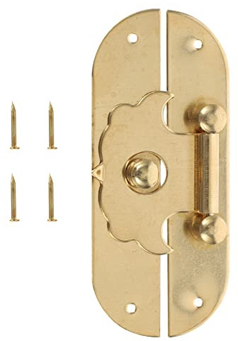 VILLFUL Antique Vintage Solid Brass Jewelry Box Latch with Bright Copper Finish Wood Case Buckle Hasp for Wooden Boxes Decorative Vintage Style Lock Suitable for Jewelry