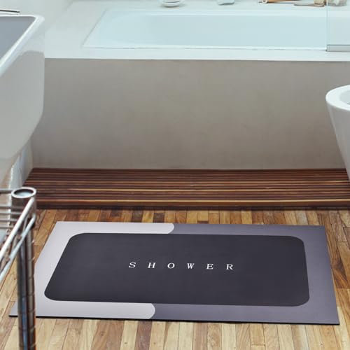 Wisebom Tappetino da bagno antiscivolo, asciugatura rapida, 60x40 cm, facile da pulire, assorbente per camera da letto, cucina, WC