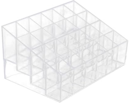 DOITOOL 24 Slot Portable Makeup Lipstick Storage Case Plastic Organiser Display Boxes for Cosmetics Jewelry Earrings