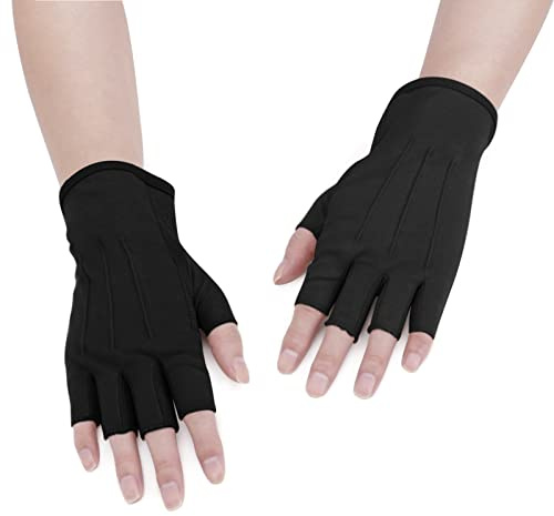 TCNGKIJIUK Femme Homme Gants de Soleil à Demi-Doigts Gants de Conduite Protection UV Gants de Cyclisme Antidérapants en Coton Gants D'été Respirant pour Vélo Moto Golf Camping