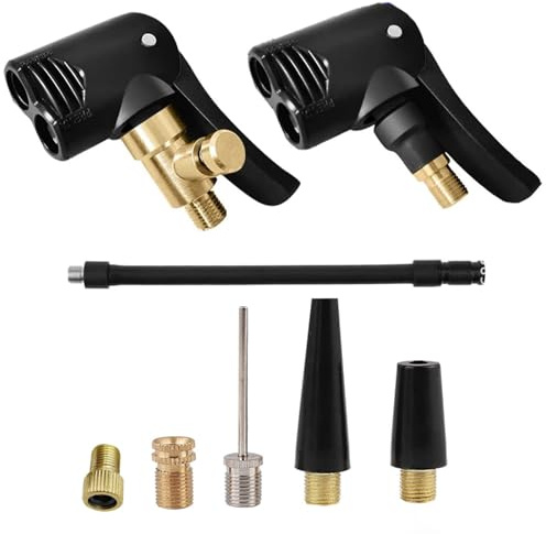 VZU 2 Stück Messing Autoventil Adapter, Autoventil Hebelstecker, Amerikanisches und Französisches Standard-Reifenventil Hebelstecker mit Sicherheitshebel, für Autos, Fahrräder, Motorräder, LKWs