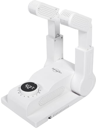 Sangcon Boot Dryer Shoe Dryer, Glove Dryer and Boot Warmer for Work Boots, 180° Adjustable Drying Rack, Telescopic Bendable Drying Port, Smart Timer Keeps Your Boots Dry and Comfortable (White)