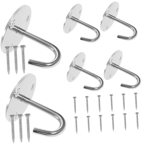 GARVALON 6stücke Deckenhaken Aus Edelstahl Mit Schraubemontage Robuste Haken Für Küche Und Schrank Vielseitig Einsetzbar Für Innen Und Außenbereich