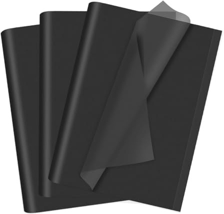 100 hojas de papel de seda negro, 35 x 50 cm, papel de seda para envolver regalos, para Navidad, flores, manualidades, bricolaje, cumpleaños, boda, regalo, decoración