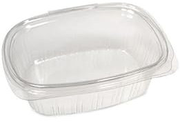 DPdantepellacani 100 Vaschette Contenitori PET (classe 1) per alimenti con Coperchio Ermetico Monouso per cibo fresco, Ristorazione e Congelamento freezer (375 ml)