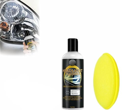 Restaurateur de phares, kit de réparation de phares, liquide de restauration de phares de voiture, agent de remise à neuf par oxydation de phare automobile pour voiture, camion, moto (1, 110g)