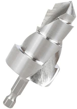 JISADER Tubería de agua Escariador escalonado Taladro Aleación de acero Multifuncional 2,9 pulgadas de largo con vástago hexagonal de 1/4, Tres Filos