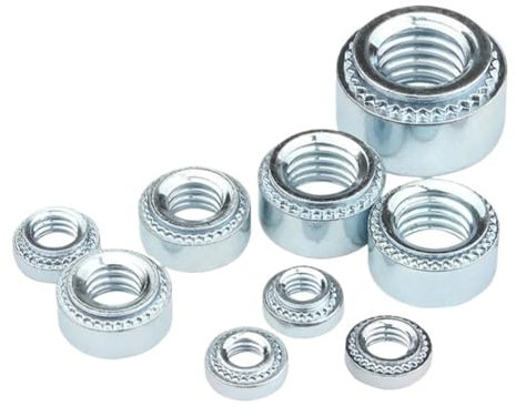 Generic 20~200 st Förzinkad trycknitmutter M2 M2,5 M3 M4 M5 M6 M8M10 Självhäftande mutter Sert pressmutter for plåtmontering(S-M6-1mm-100pcs)