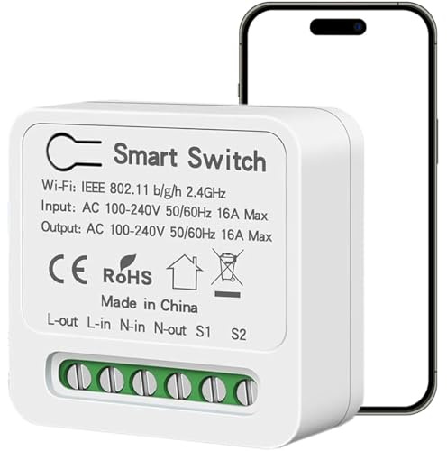 Acmerota Zigbee Smart Schalter mit Leistungsstatistik 16A Zigbee 3.0 Lictschalter 2 Kanal Smart Lichtschalter Switch Module Funktioniert mit Alexa & Google Home,Zigbee Hub Erforderlich