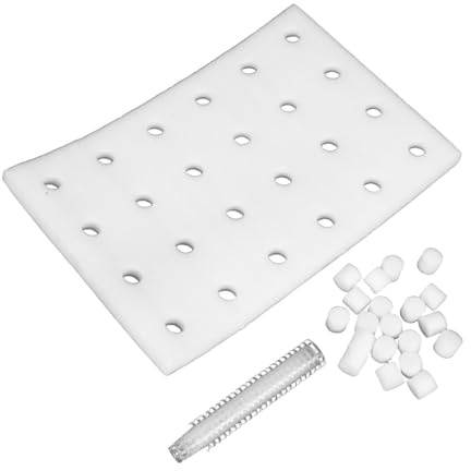 GARIOUANS 24 Fori Spugna Cilindrica per Piante in Materiale Sintetico Vassoio per Coltivazione Senza Terra con Spugna Galleggiante Bicchiere di Rete per Mini Giardino in Serra Bianco