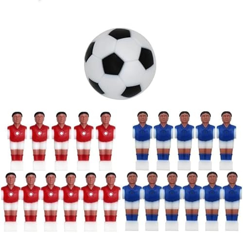 Profi-Fußballspieler-Set, 22-teilig, Ersatz-Männer für Standard-Ruten, 1,6 cm, Blau, Rot, Tischfußballspieler