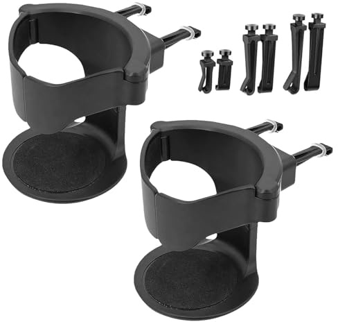 2 Pcs Car Cup Holder, Air Vent Drink Holder for Car, Universal Adjustable Cars Drink Holders for Water, Expander Cup Holders for Cars With 3 Pairs Ventile Clips, Car Cups Holder for Bottle up to 8cm