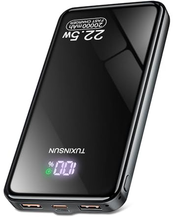Power Bank 20000mAh 22,5W Powerbank PD3.0 QC4.0 Powerbank per Display LCD Ricarica Rapida, USB C Input & Output Caricatore Portatile per smartwatch Tablet Smartphoneecc