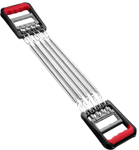Hemobllo Extensor de Pecho Multifuncional con Resorte Desmontable para Entrenamiento de Fuerza Brazos y Hombros Banda Resistente para Ejercicio de Agarre Fitness Portátil para Hombres Rojo