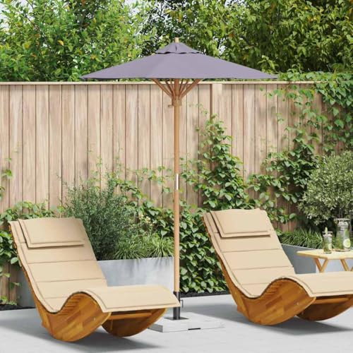 INLIFE Parasol de Jardin Gris foncé 150 x 150 x 210 cm Bambou