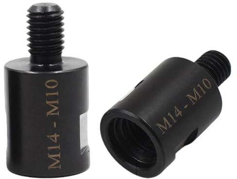 2 Pack 42mm M14 Female to M10 Male Thread Adapter for Angle Grinders | Heat-treated chromium vanadium steel, high hardness & wear resistance, ensures secure fit, fits diamond core drill bits