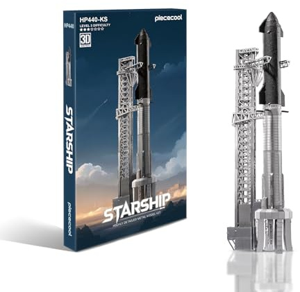 Piececool 3D Puzzle Metall Architecture Starship,3D Metal Puzzle für 430 Edelstahl, Ganzes Metall, 1:1 Wiederherstellen, Modellbausatz Craft Decoration DIY mitgebsel,106 Teile