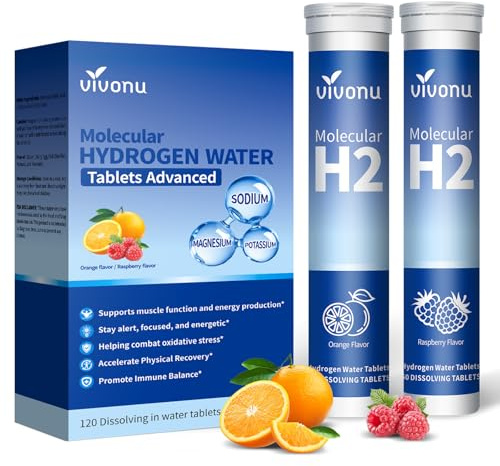 Magnesium Hydrogen Water Tablets, Tablets for Drinking Water - H2 Molecular Tabs | Magnesium* Pills, Electrolytes Hydration Supplement to Support Healthy Aging & Energy Boost (1 Pack)